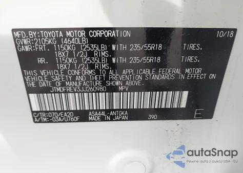 2018 Toyota Rav4 Limited from USA, damaged, VIN JTMDFREV3JJ260980